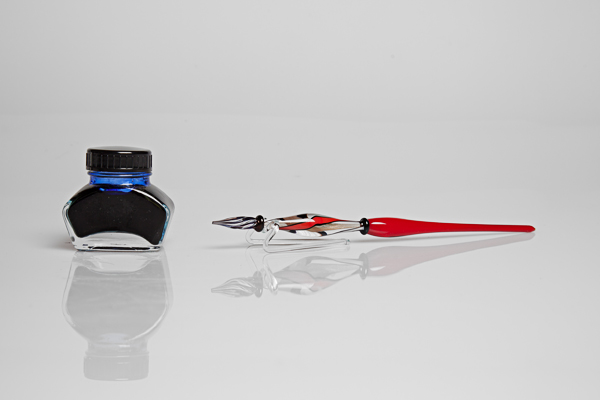 Glasfeder, Glasschreiber "Deluxe" mit ergonomischem Griff