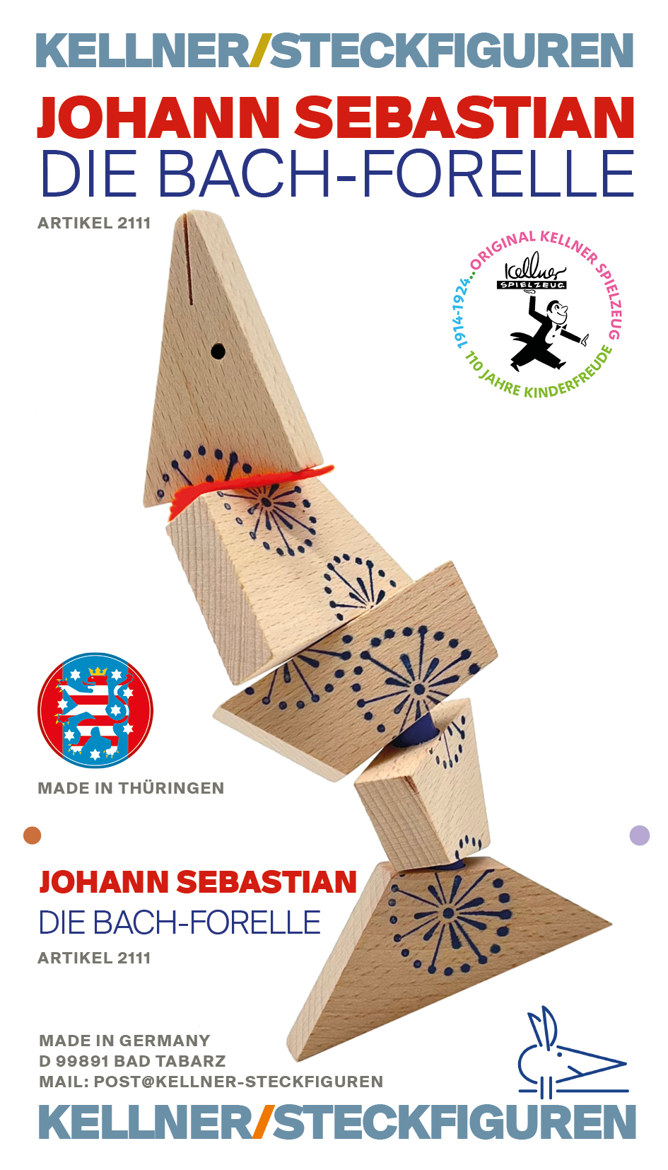  Johann Sebastian, die Bach-Forelle - Eine Kellner Steckfigur